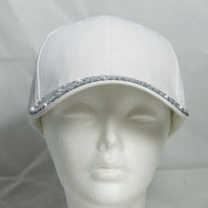 Rheinstone Baseball Cap White